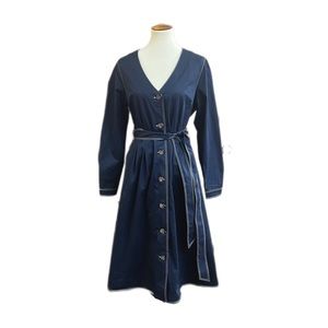 NWT Boden Navy Blue Belted Trench Coat US Size 12